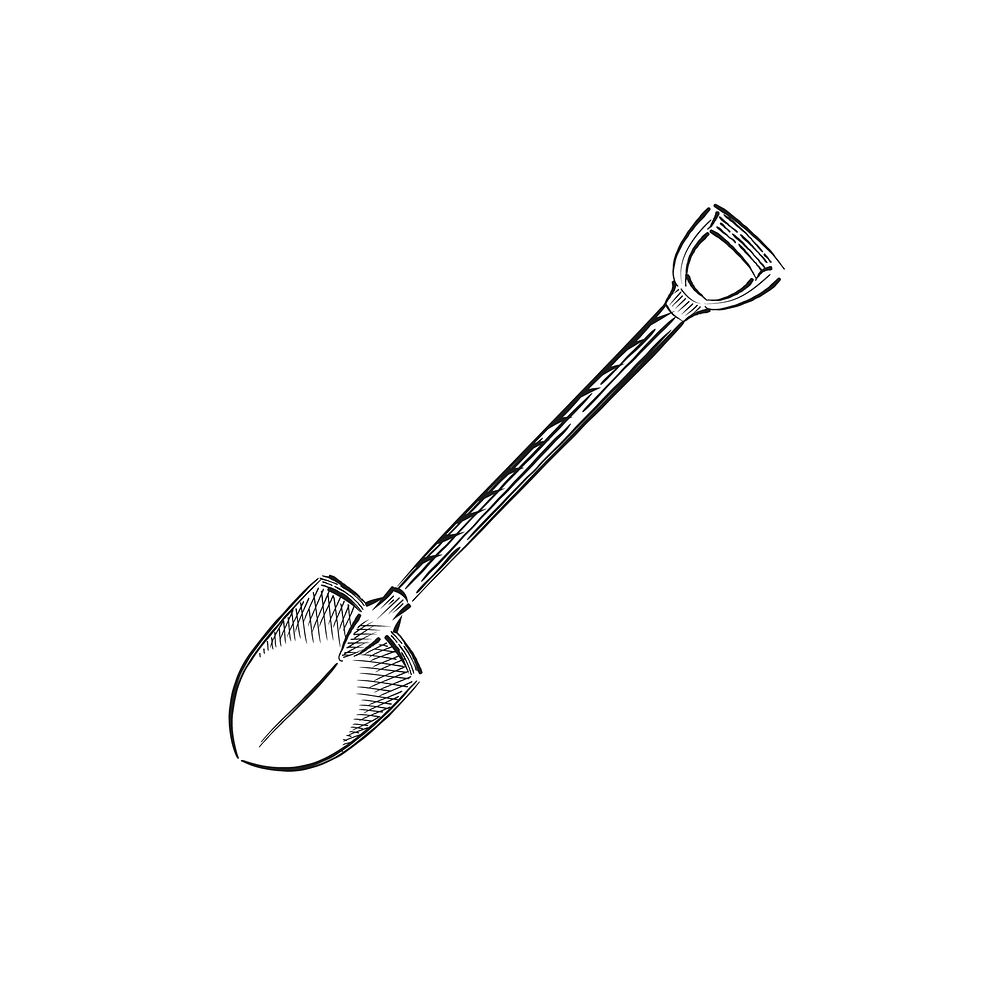 Premium Vector  Spade drawing digging tool icon shovel doodle