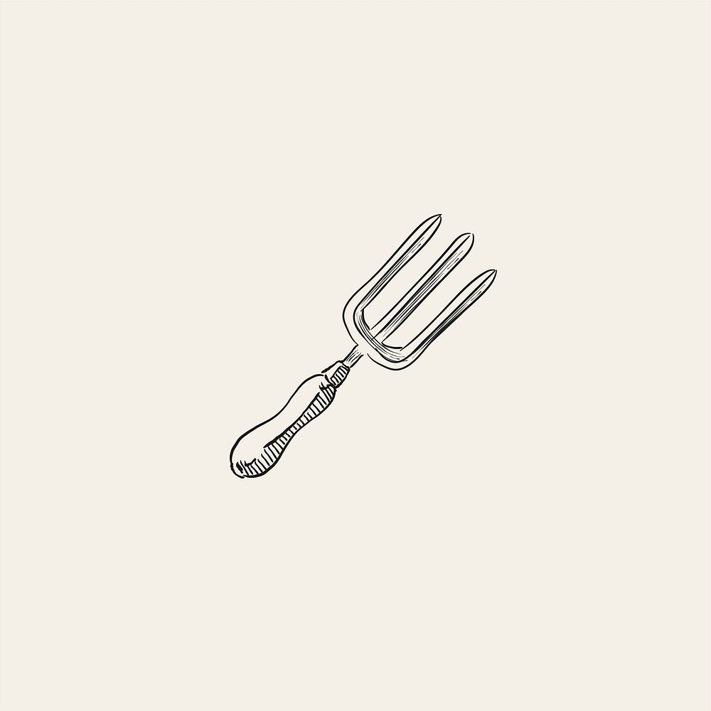 Vintage illustration of a hand fork