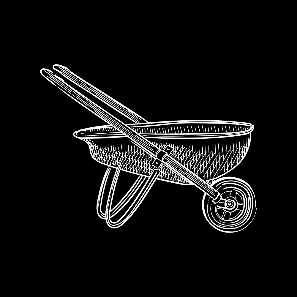 Vintage illustration of a wheelbarrow