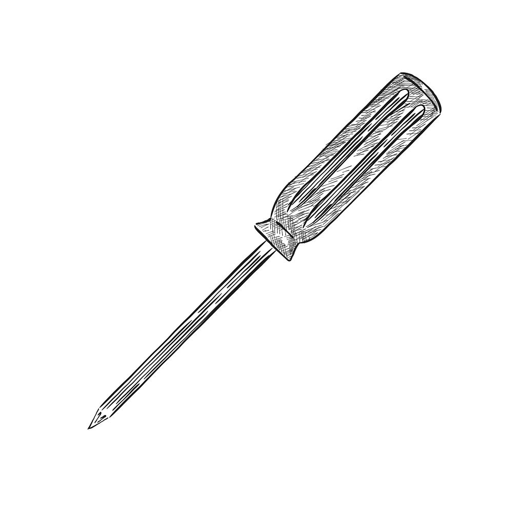 Vintage illustration of a screwdriver