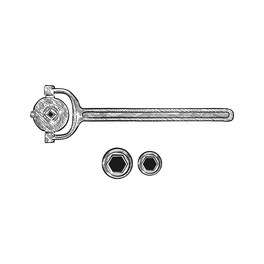 Vintage illustration of a wrench