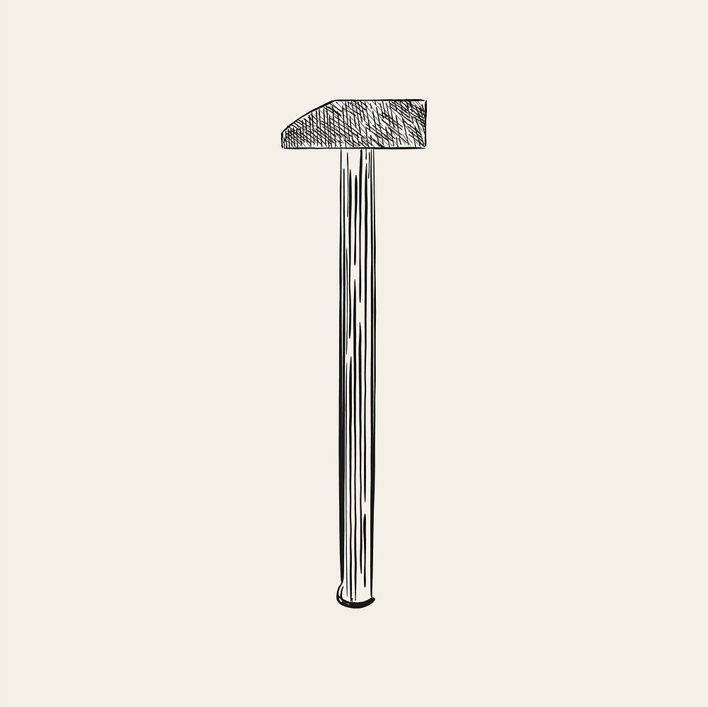 Vintage illustration of a machinist hammer