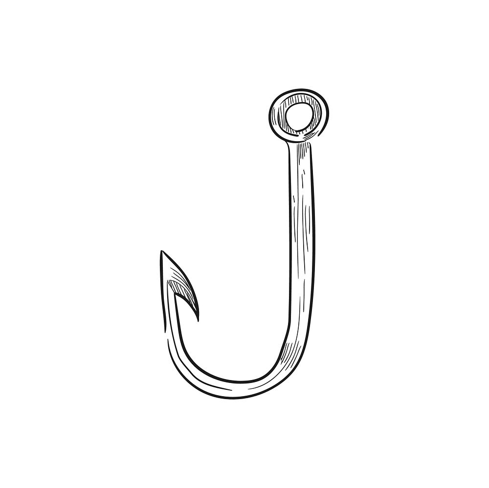 Vintage illustration of a fishing hook