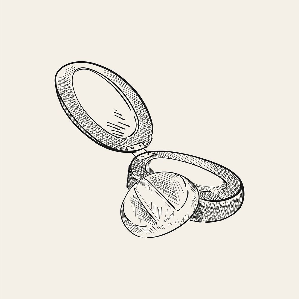 Vintage illustration of a compact powder