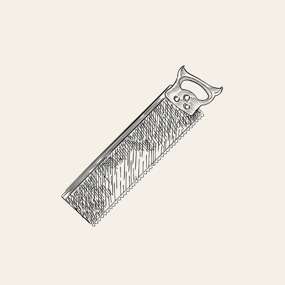 Vintage illustration of a saw