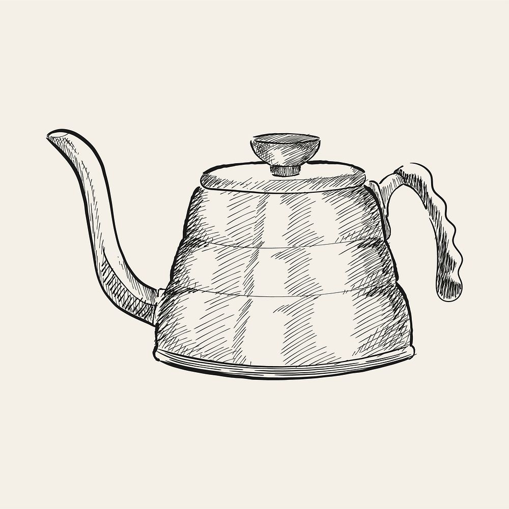 Vintage illustration of a tea kettle