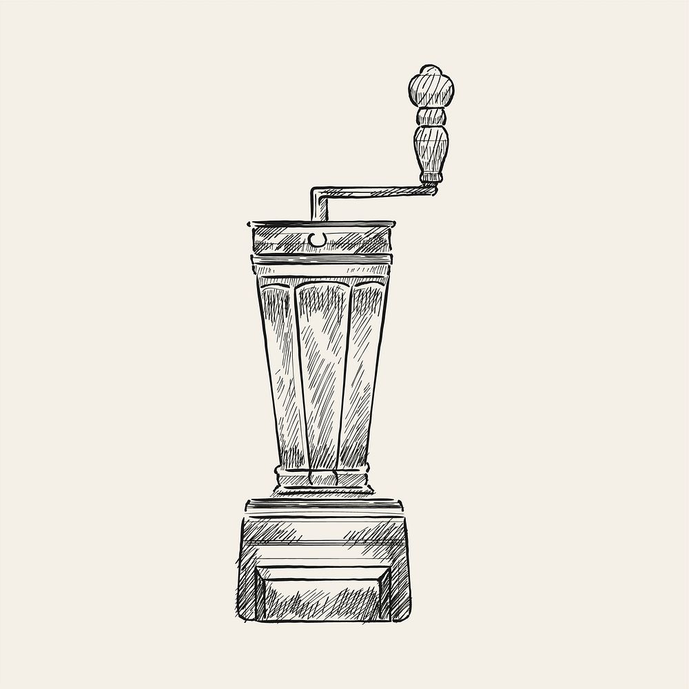Vintage illustration of a coffee grinder