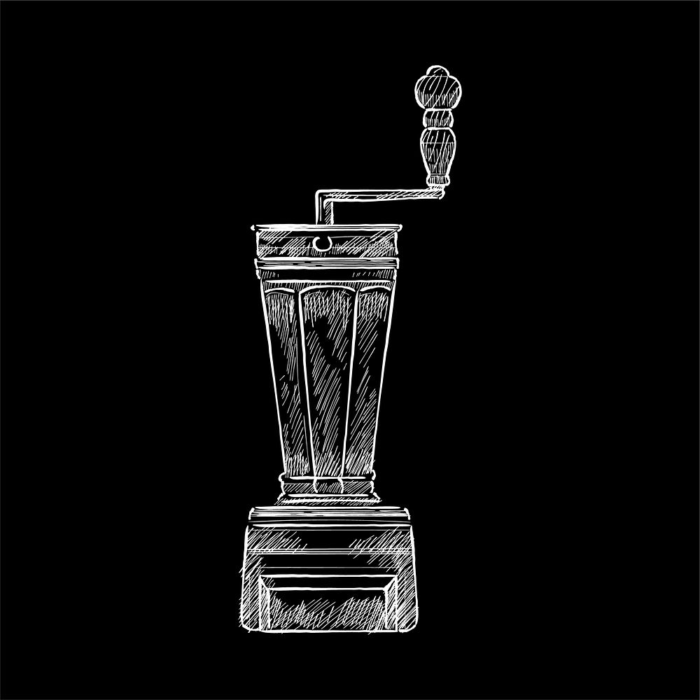 Vintage illustration of a coffee grinder
