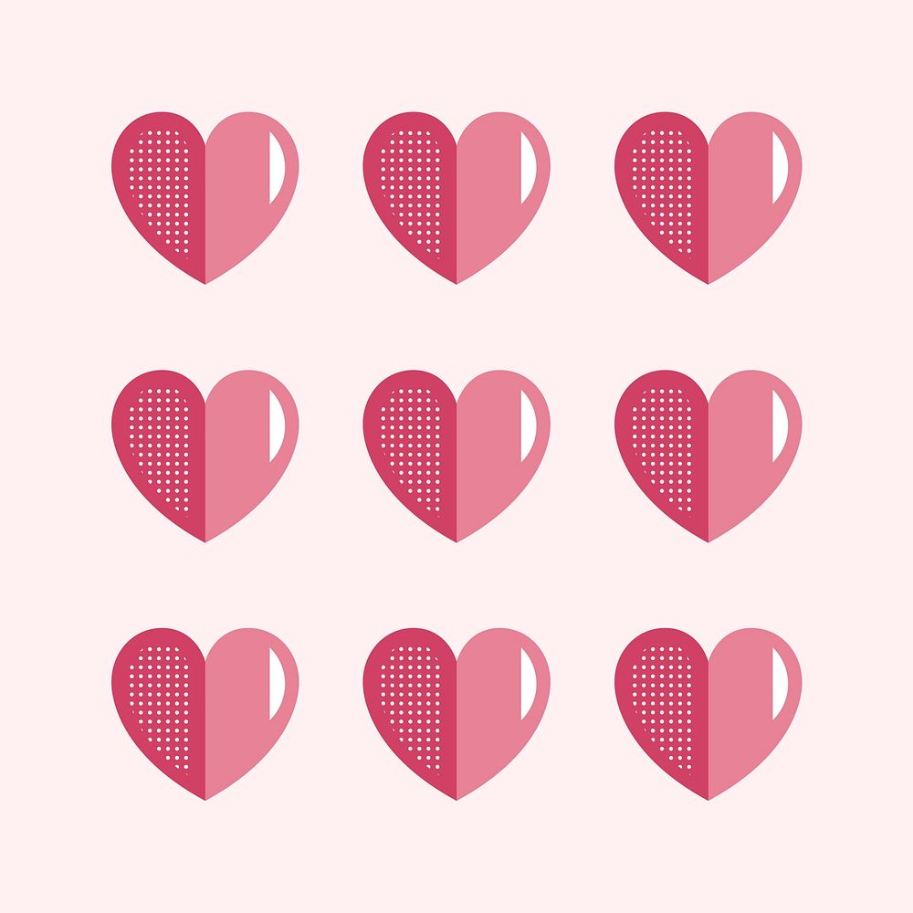 Valentine's Day pink hearts pattern vector