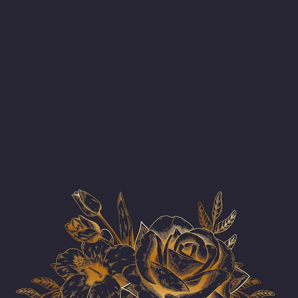 Hand drawn rose framed background vector