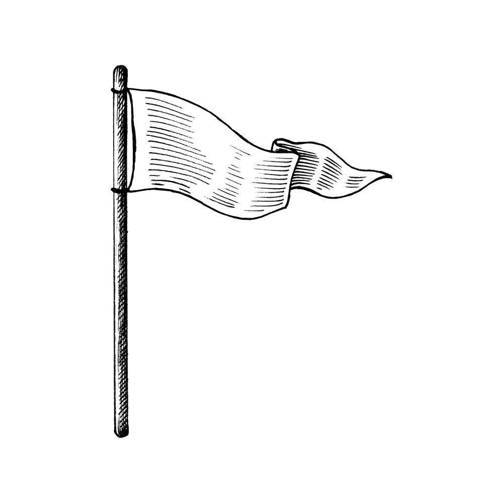 Hand drawn white flag