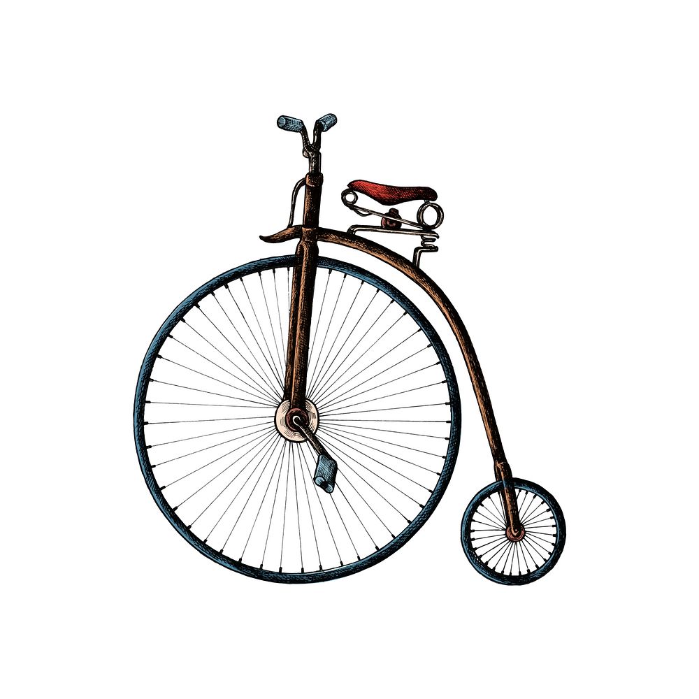 Hand drawn penny farthing bicycle