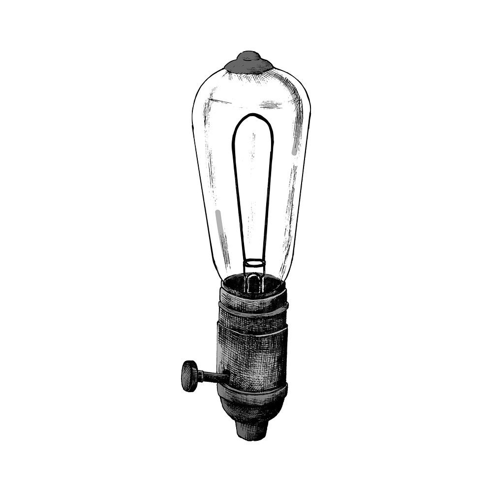 Hand drawn retro light bulb