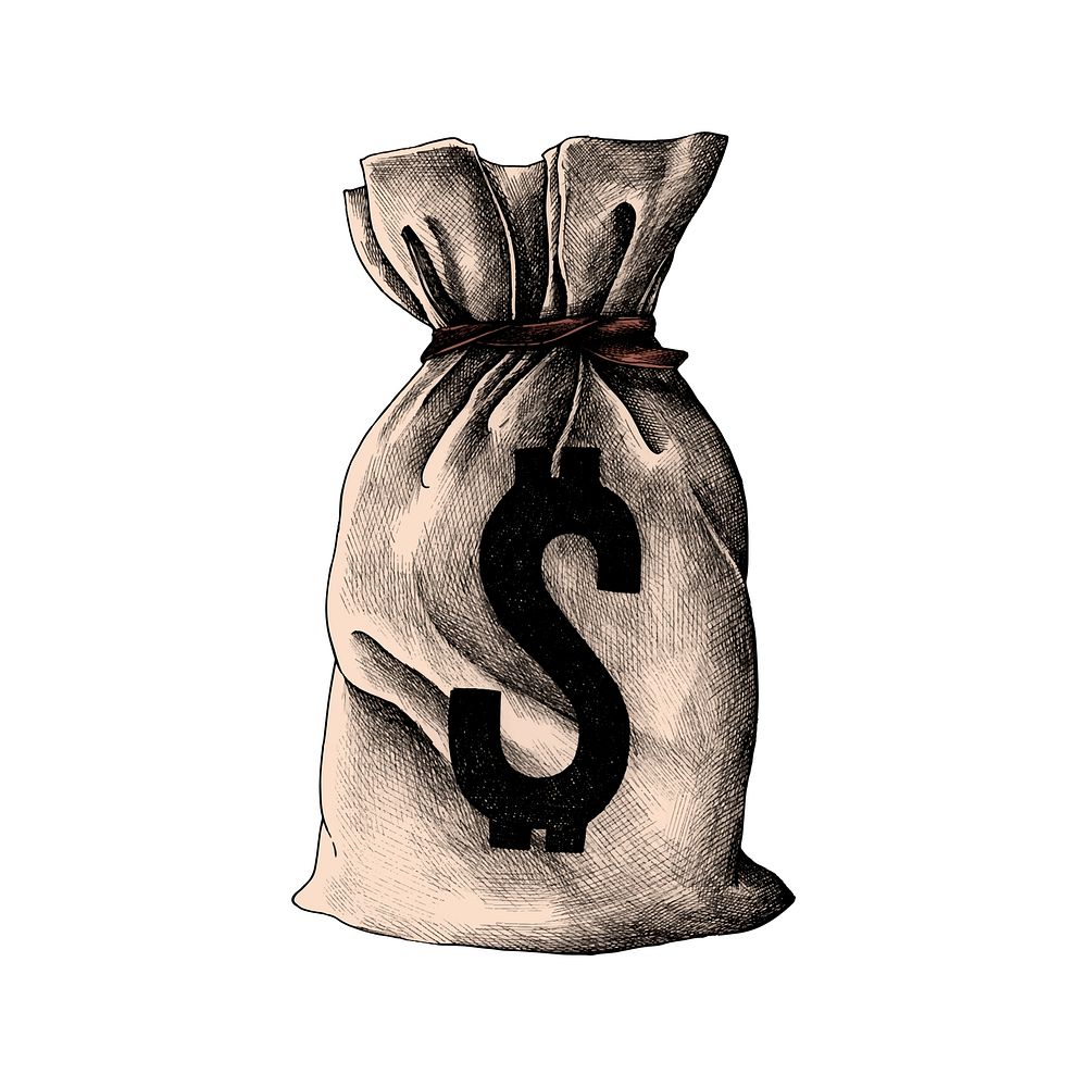 Money Bag Sign Tattoo Stencils Money Bag Pinterest - Money Bag Drawing -  Free Transparent PNG Clipart Images Download