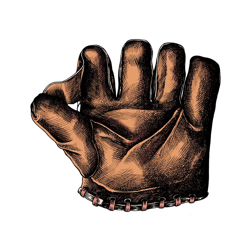 Hand drawn sport leather glove
