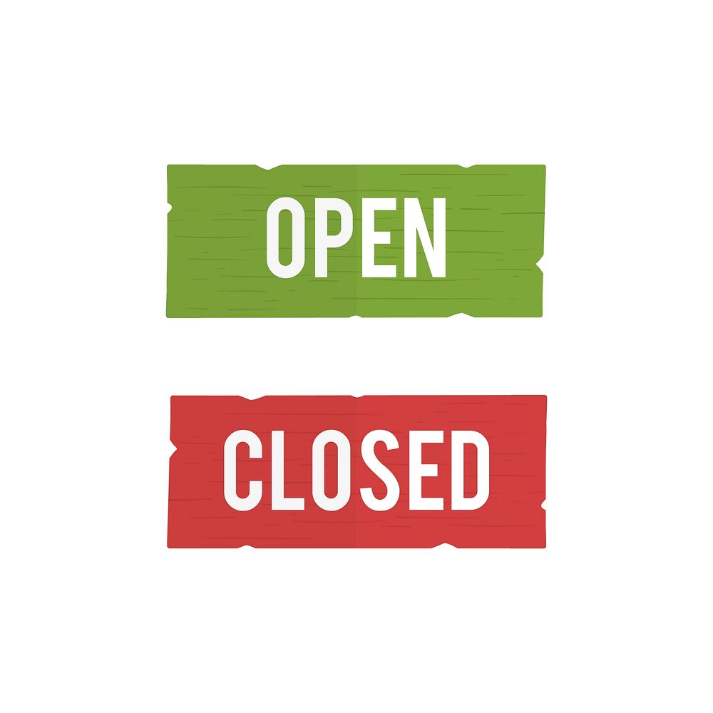 Illustration of open and close sign vector