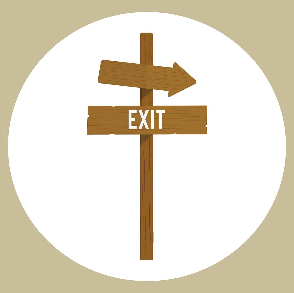 Illustration of exit sign vector