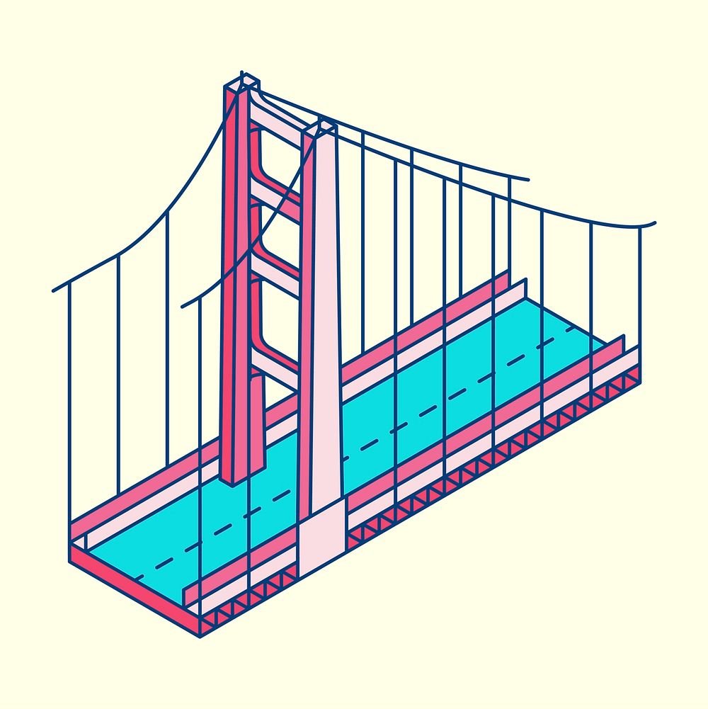 Illustration of the Golden gate bridge San Francisco in USA