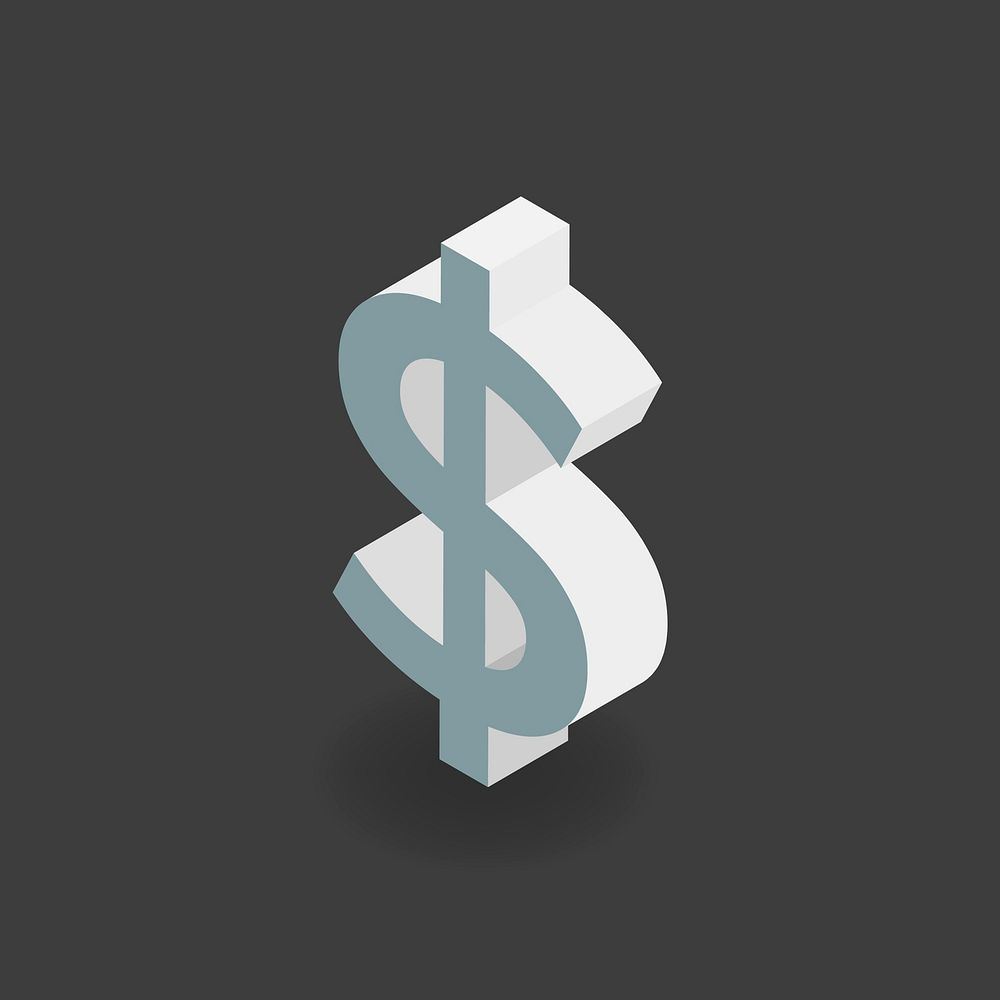 Vector icon of dollar sign icon