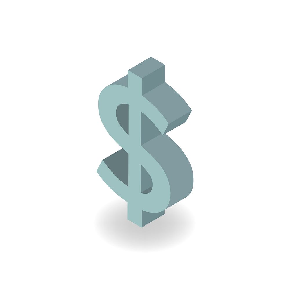 Vector icon of dollar sign icon