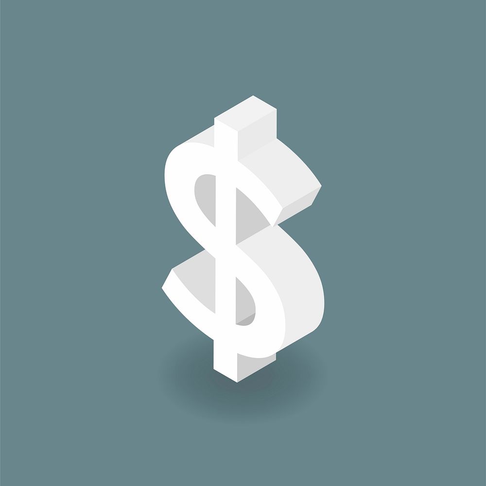 Vector icon of dollar sign icon