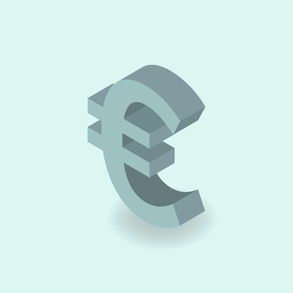 Vector icon of money Euro sign icon