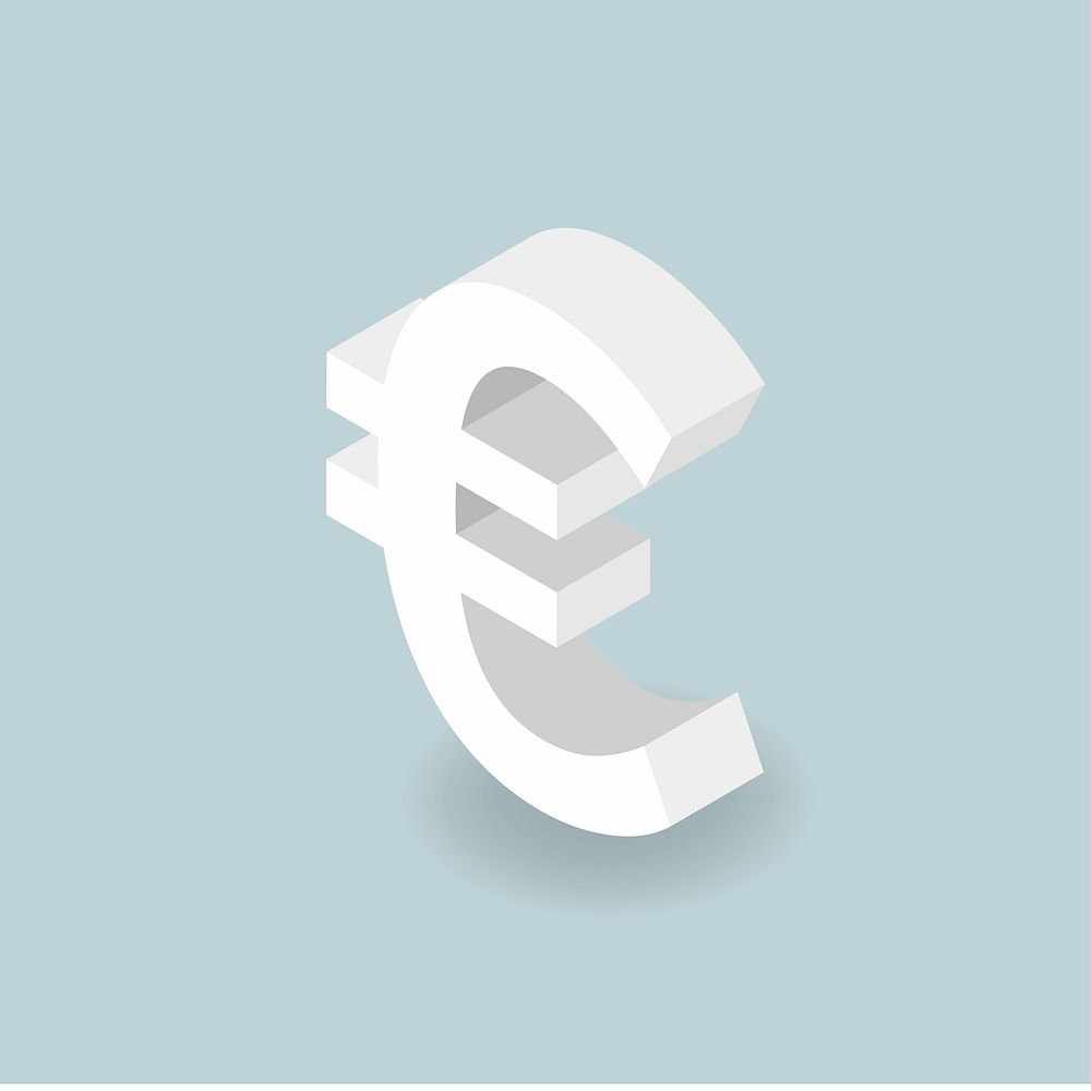 Vector icon of money Euro sign icon
