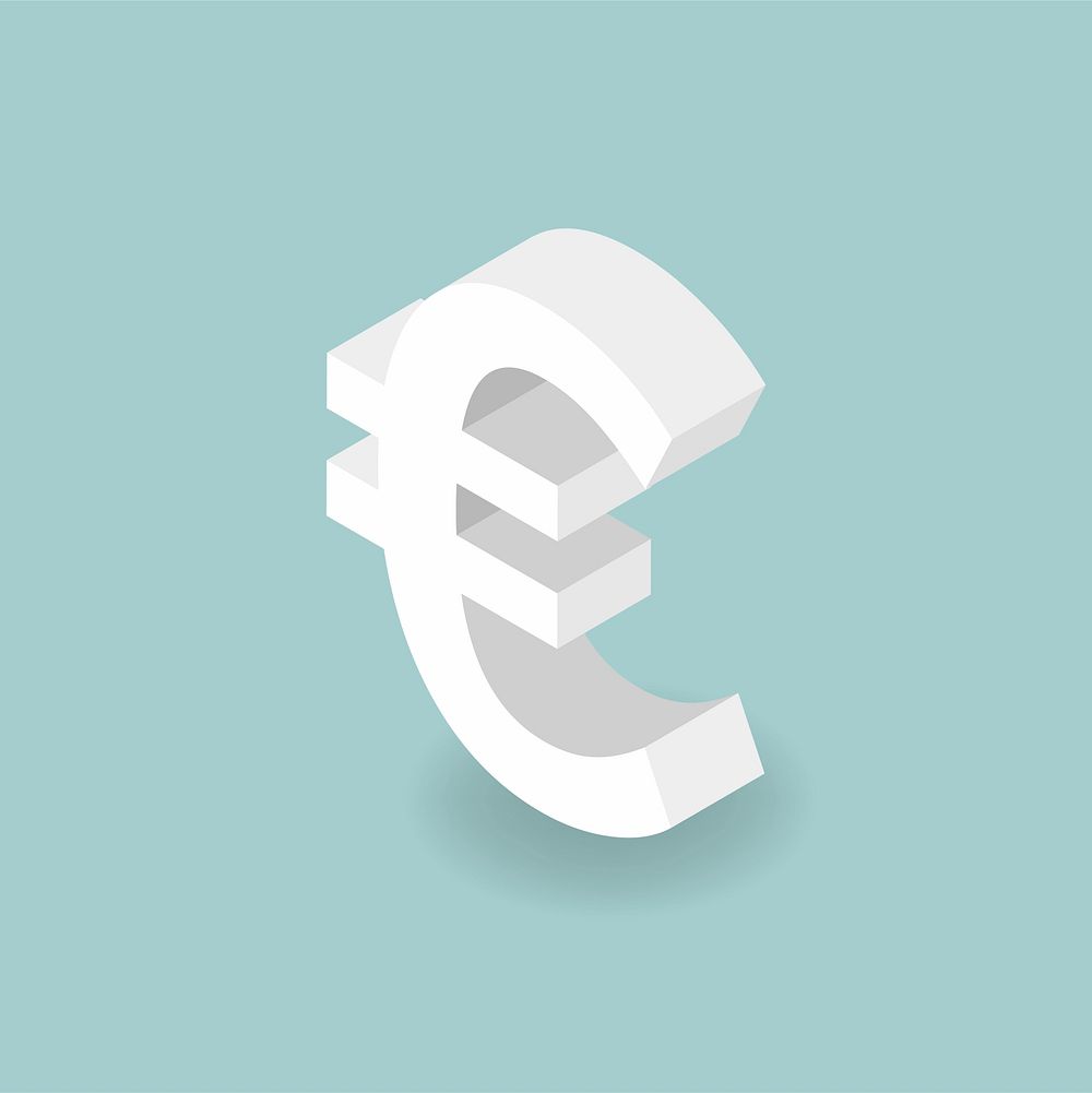 Vector icon of money Euro sign icon