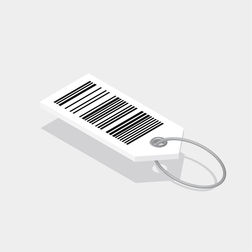 Vector icon of barcode tag