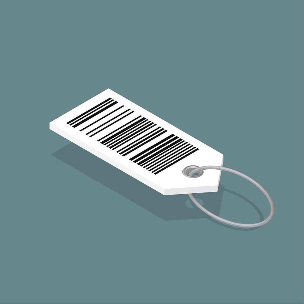 Vector icon of barcode tag