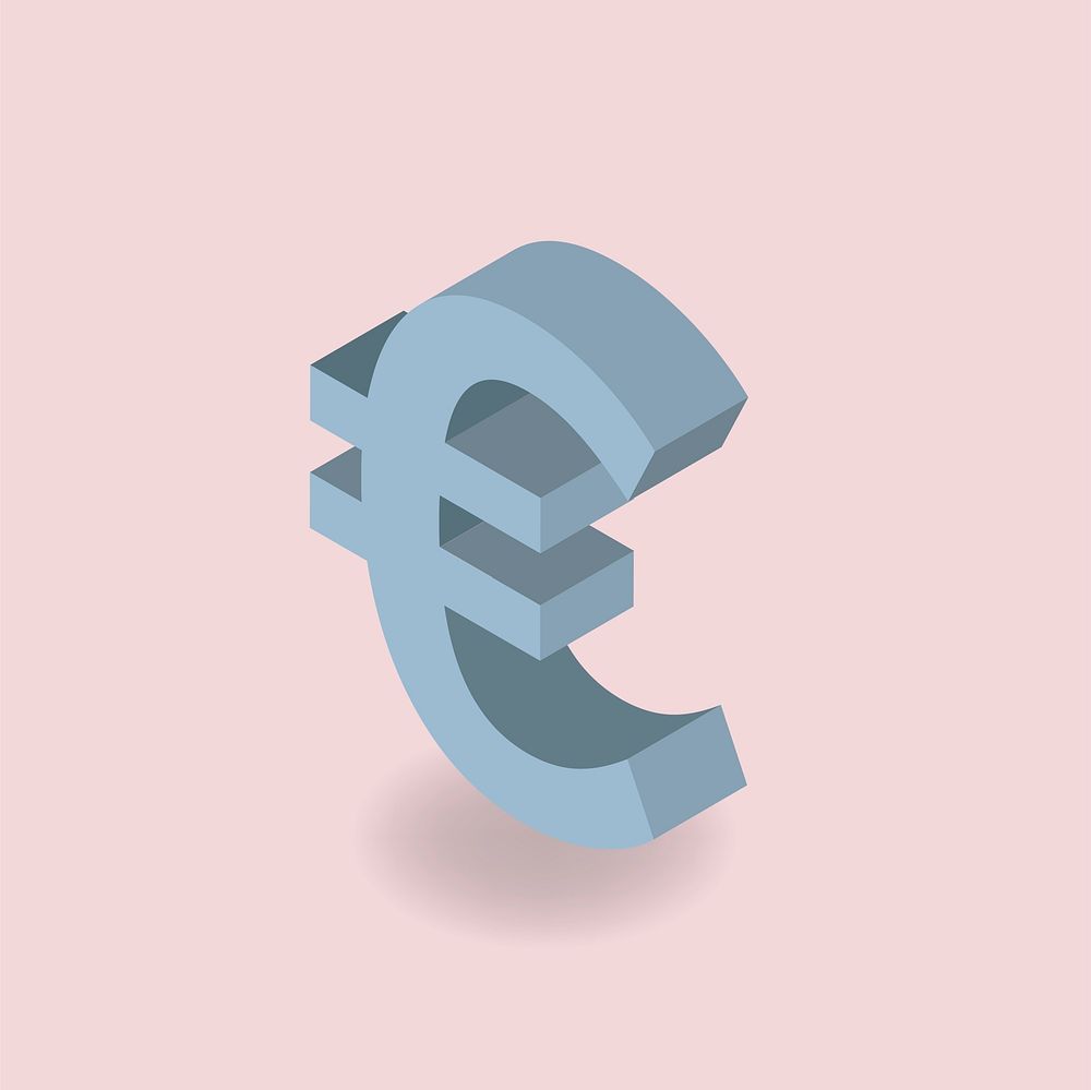 Vector icon of money Euro sign icon