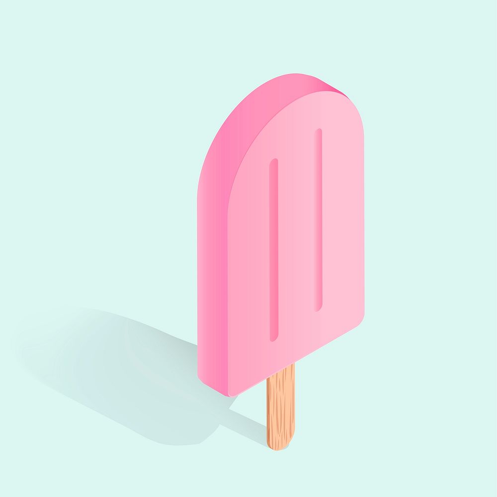 Vector icon of pink ice cream