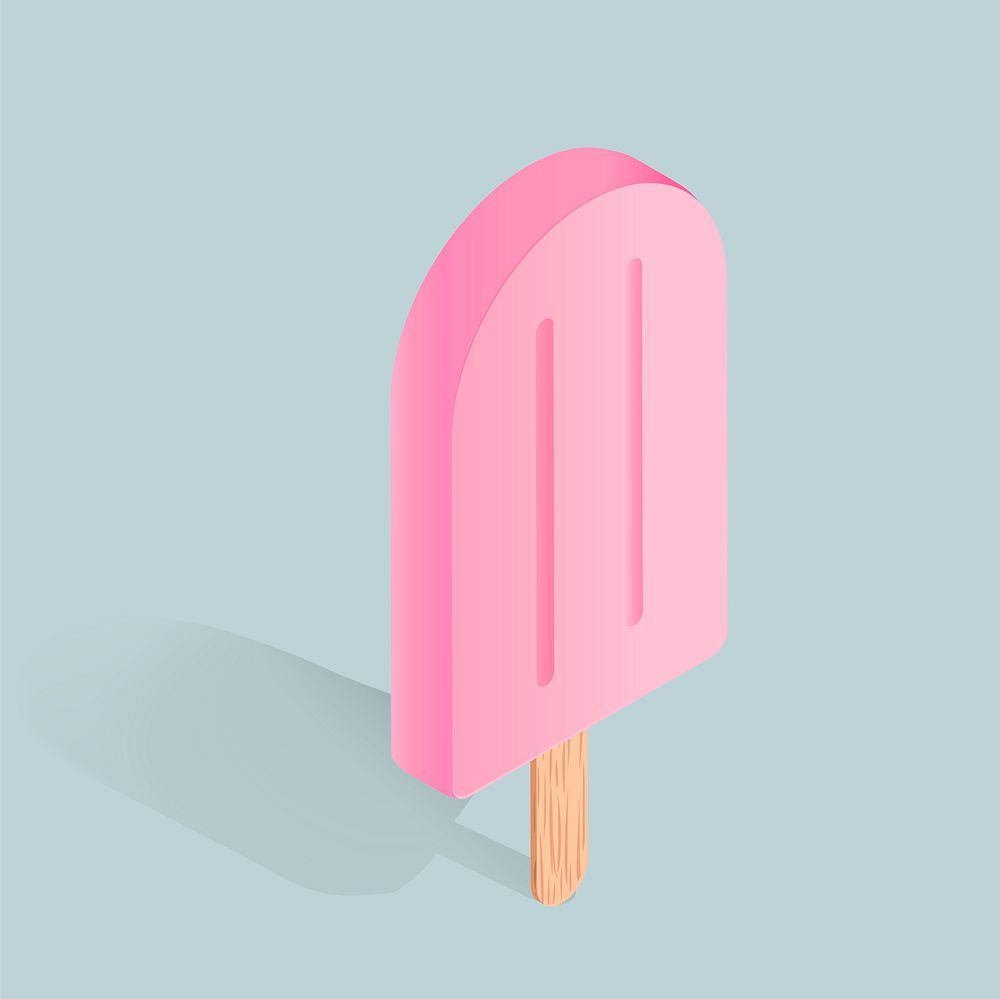 Vector icon of pink ice cream