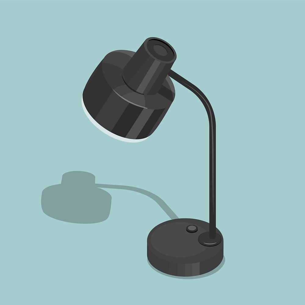 Vector of black lamp icon