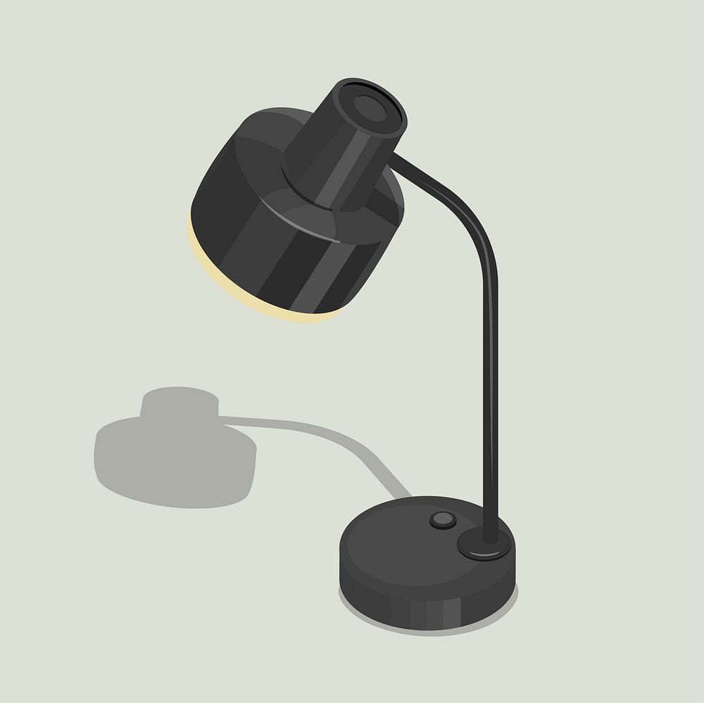 Vector of black lamp icon