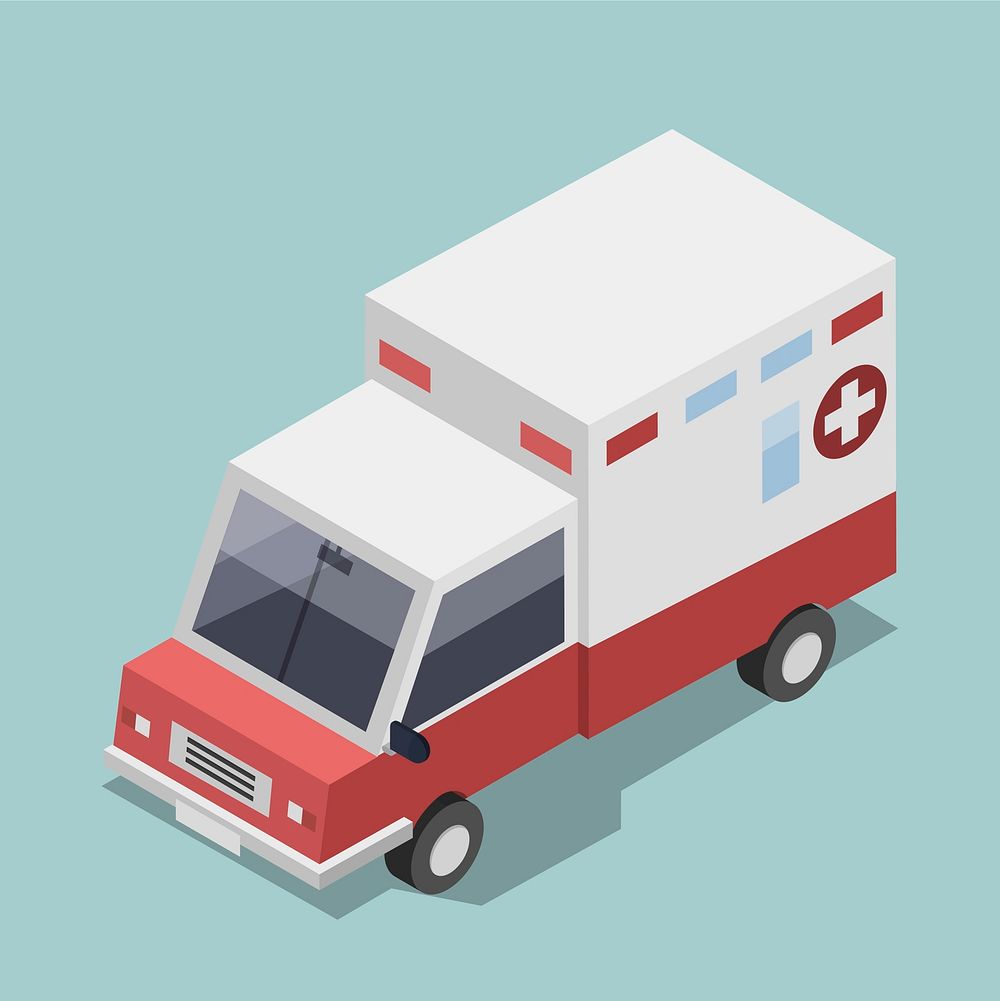 Vector of 3D ambulance icon