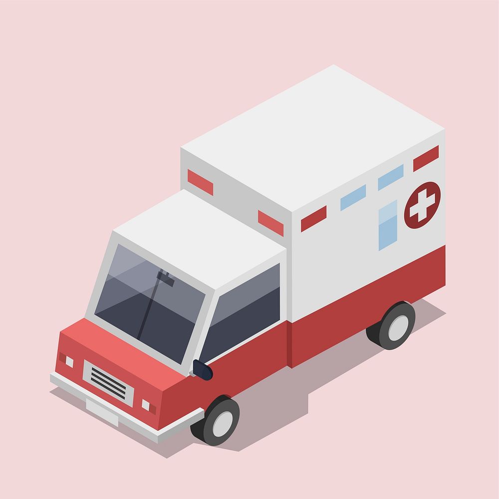 Vector of 3D ambulance icon