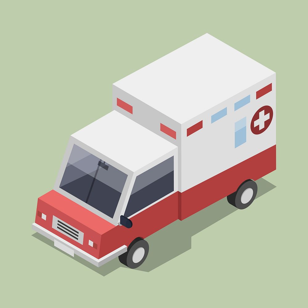 Vector of 3D ambulance icon