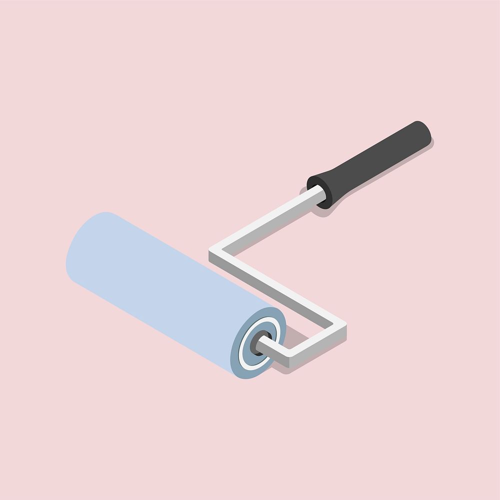 Vector icon of roller brush