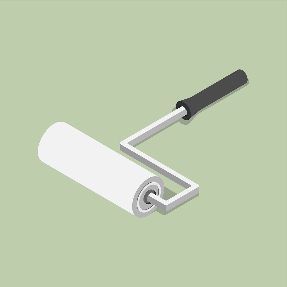 Vector icon of roller brush