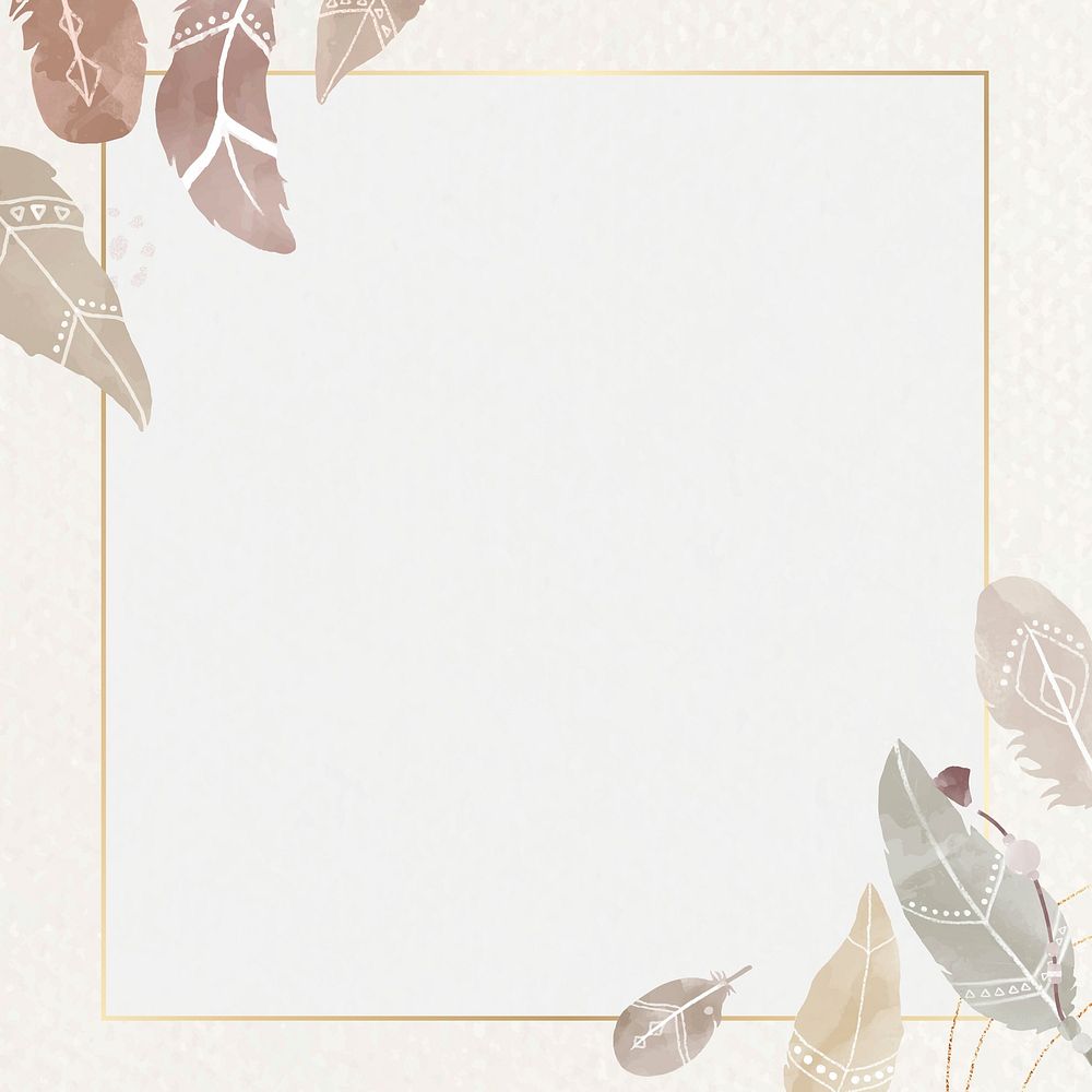 Square Bohemian style frame vector