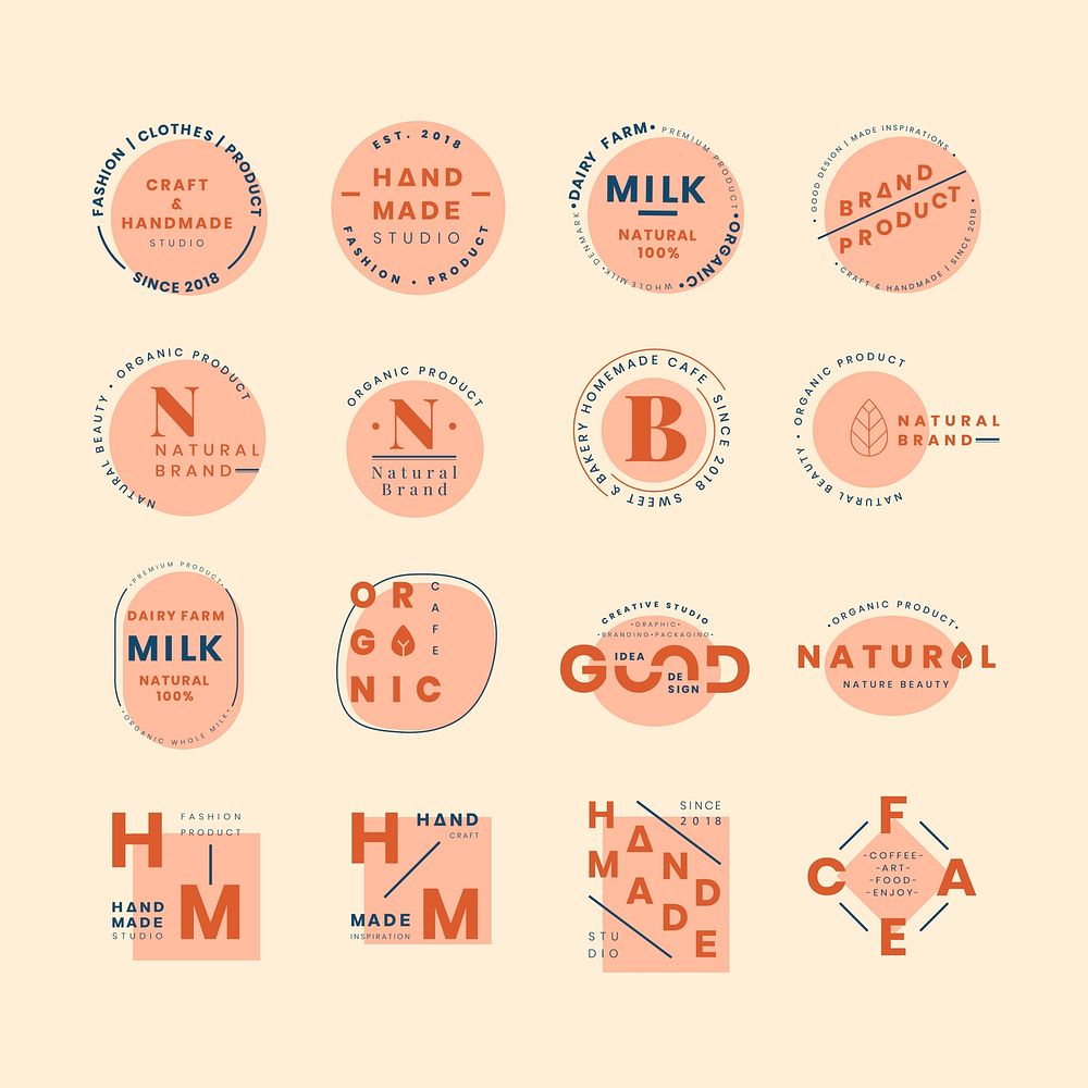 Set of logo badge design vectors
