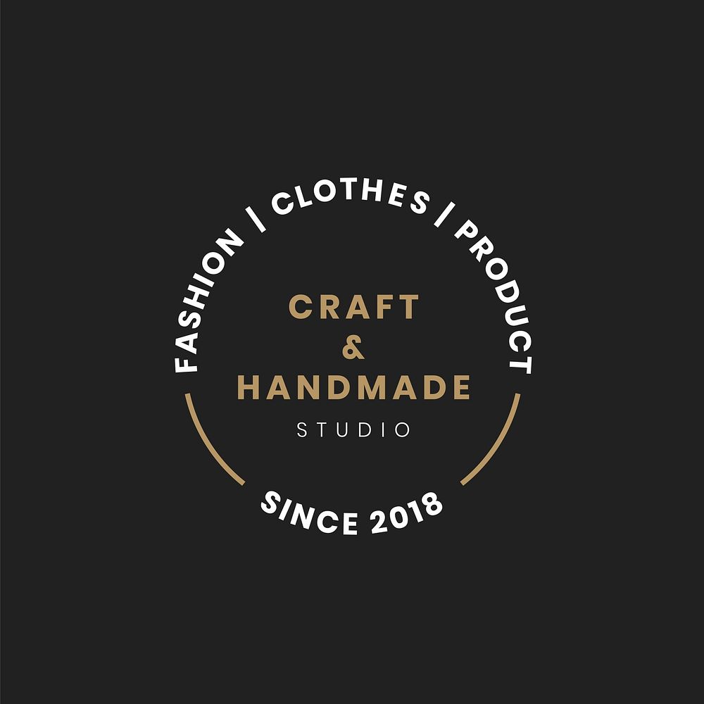Handmade crafts logo badge design