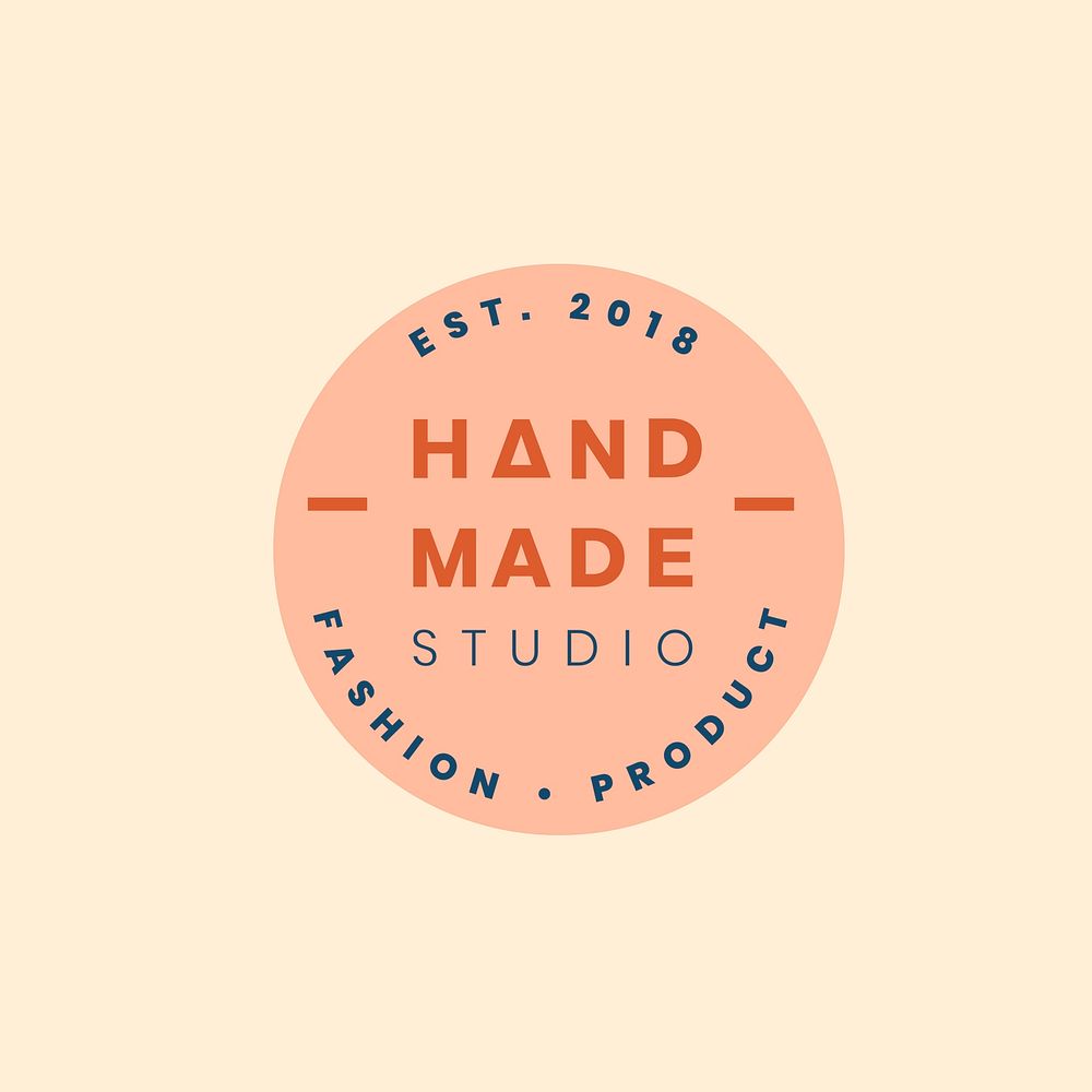 Handmade crafts logo badge design