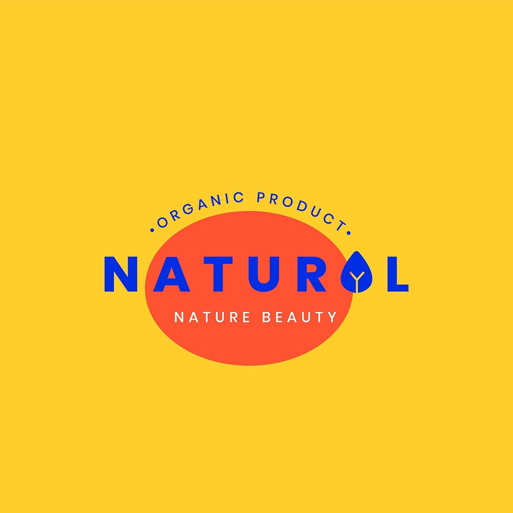 Natural brand logo badge design