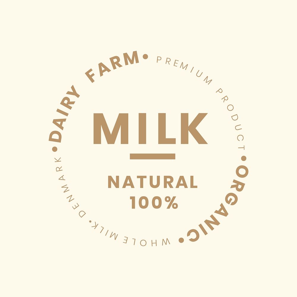 Dairy farm milk logo badge design