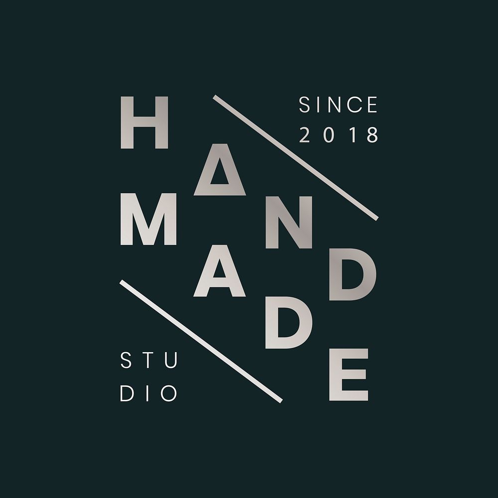 Handmade crafts logo badge vector