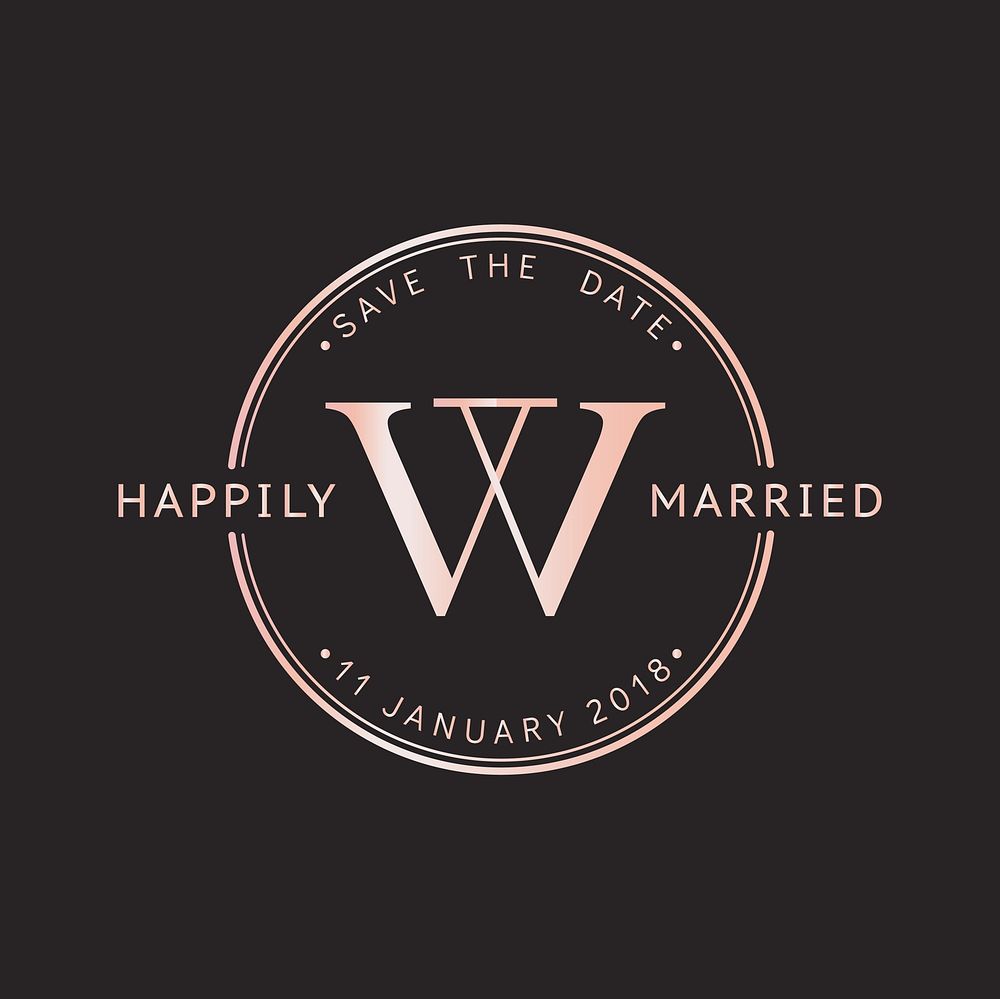 Wedding invitation logo badge design vector