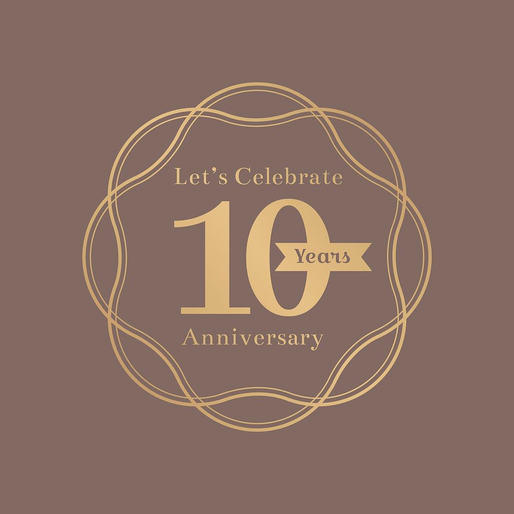 10 years anniversary logo badge vector