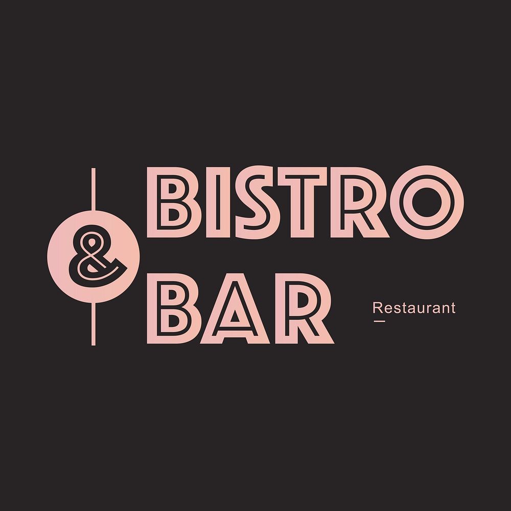 Bistro and bar restaurant logo badge vector